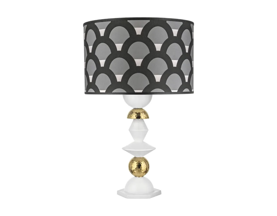 Lampada da Tavolo Bongelli Liberty Fantasy Bianco e Oro H.65 Bongelli