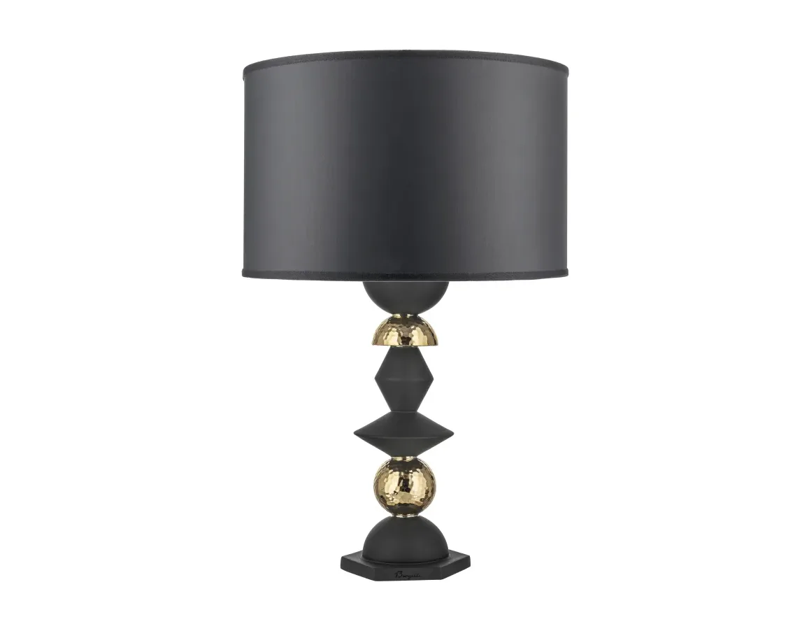 Lampada Liberty Bongelli Nero Oro Cappa Nera H.65 Bongelli