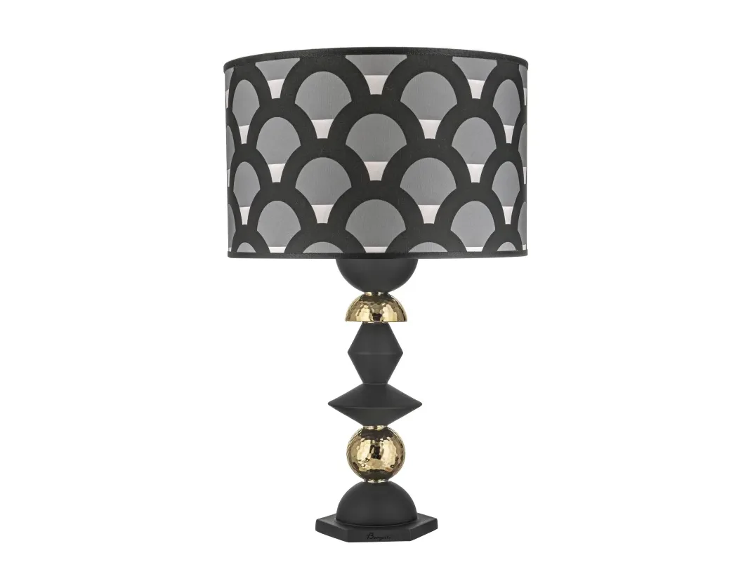 Lampada da Tavolo Bongelli Liberty Fantasy Nero e Oro H.65 Bongelli