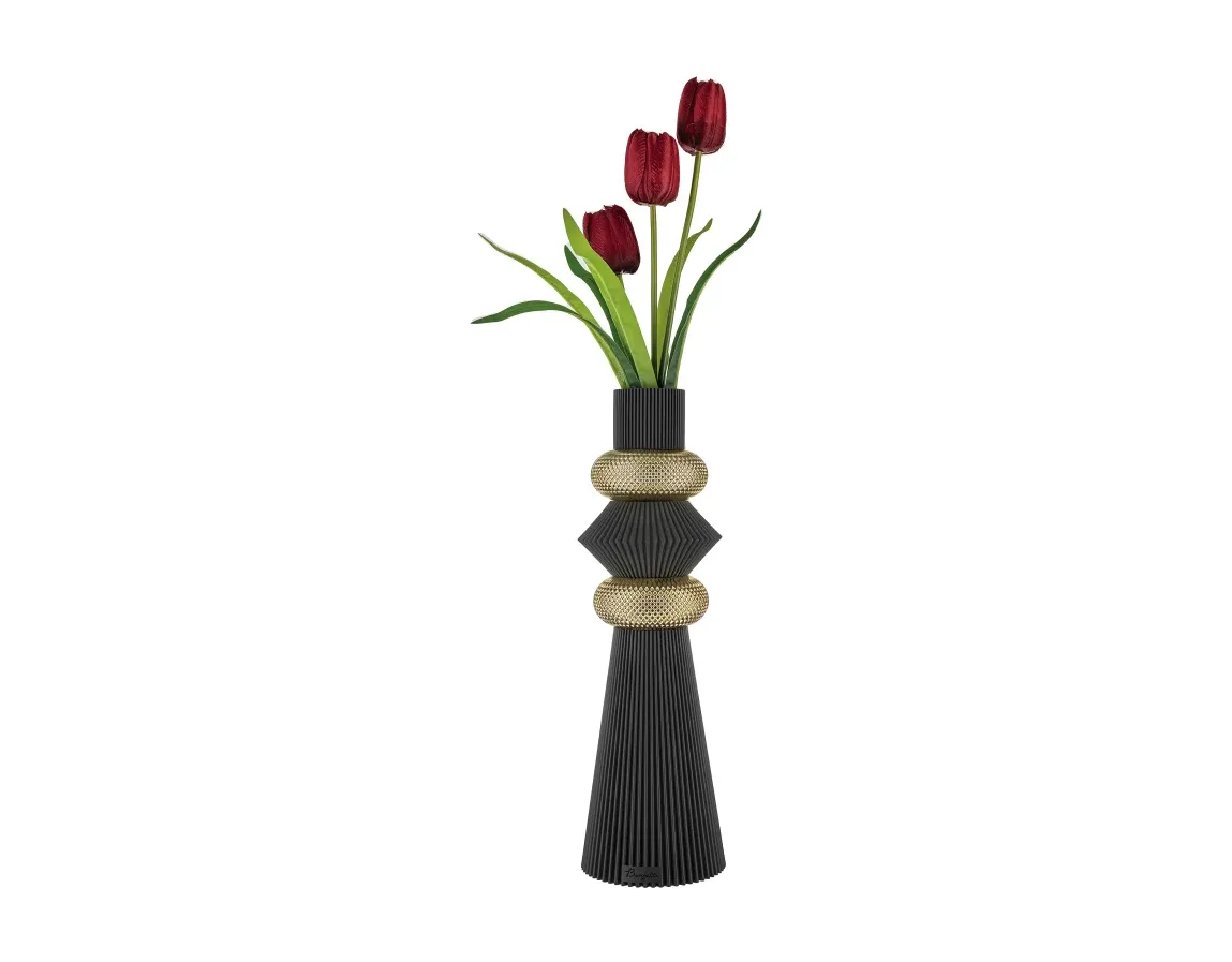 Vaso Modular Bongelli Nero Oro H.39 Bongelli