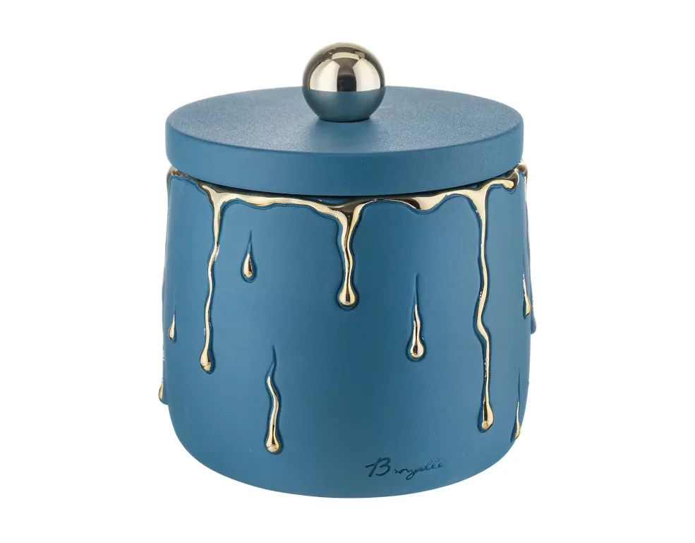 Scatola Tonda Bongelli Preziosi Rugiada D.12 Blu Oro Bongelli