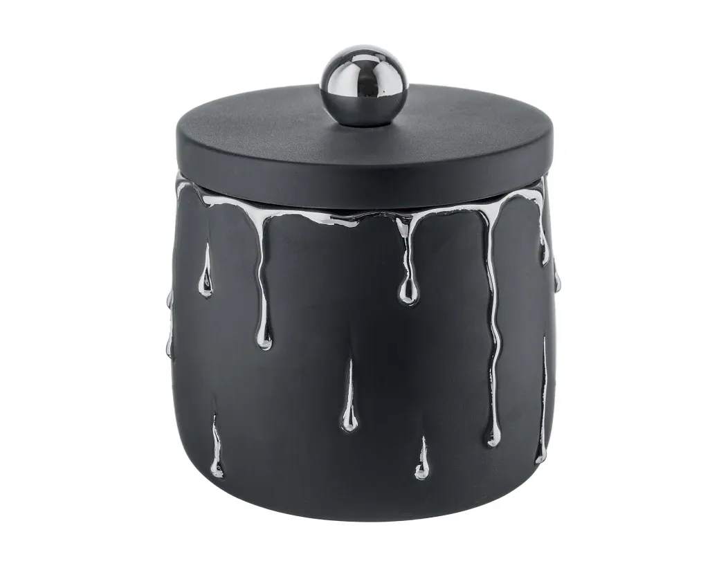 Scatola Tonda Bongelli Preziosi Rugiada D.12 Nero Argento Bongelli