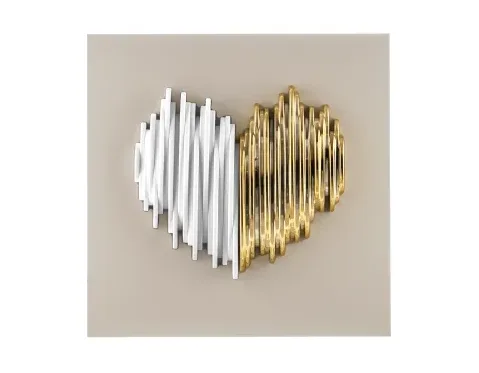 Quadretto Cuore Stilizzato Bongelli Nocciola Oro 15x15 Bongelli