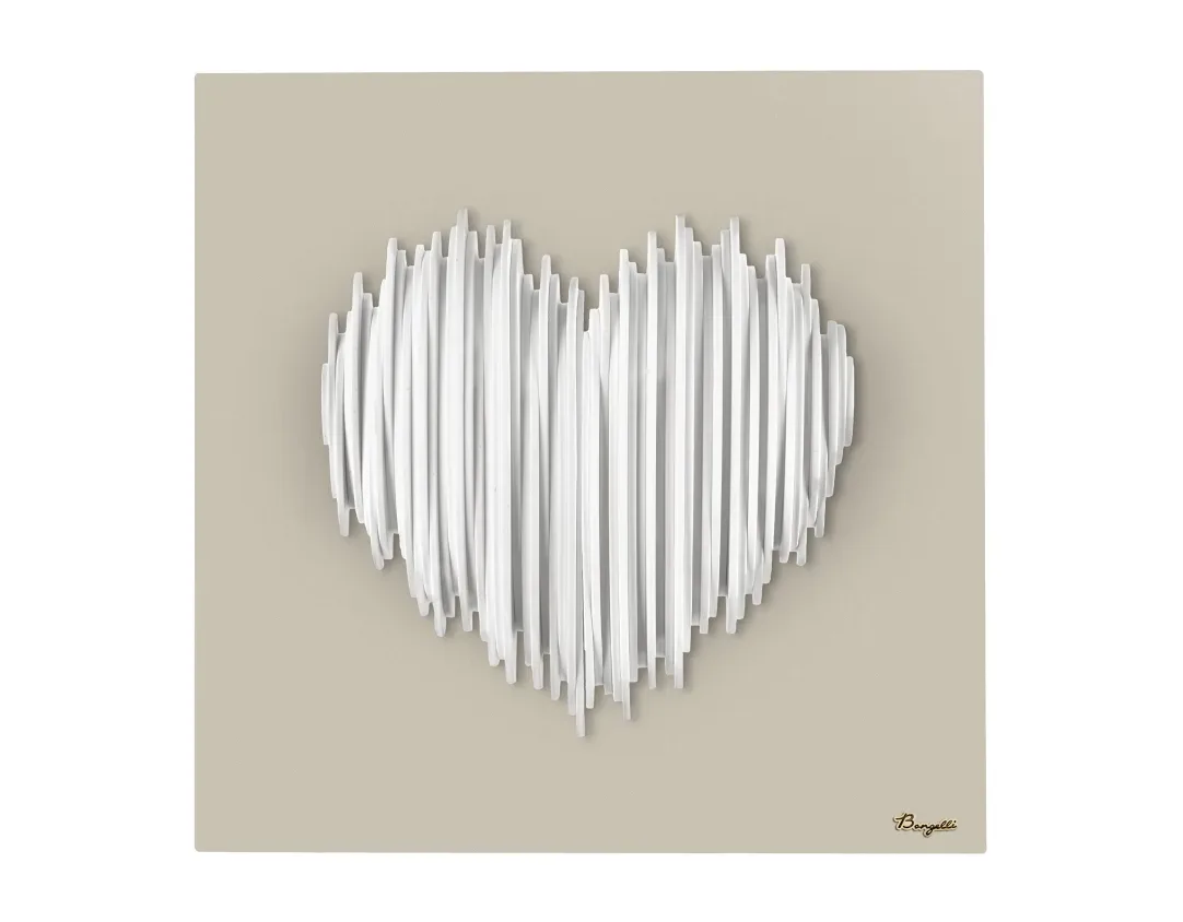 Quadro Bongelli Cuore Stilizzato Nocciola 50x50 cm Bongelli