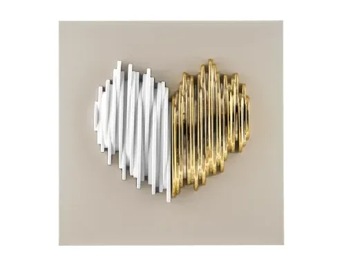 Quadro Cuore Stilizzato Bongelli 50x50 Nocciola Oro Bongelli