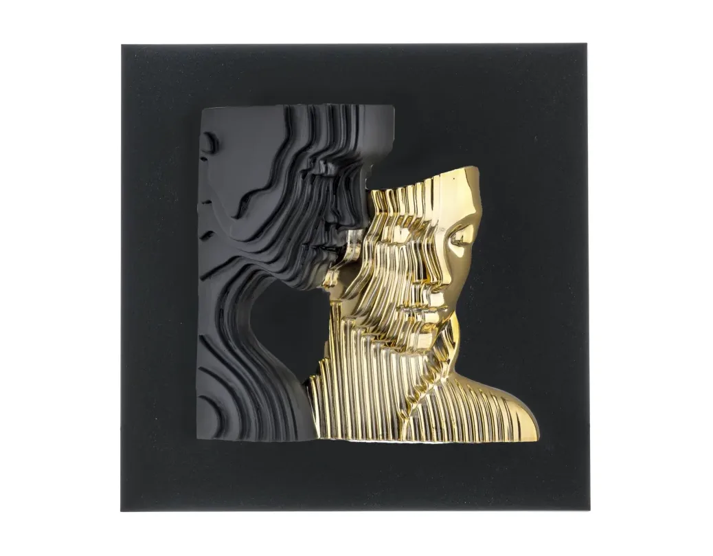 Quadro Visi Stilizzati Bongelli 50x50 Nero Oro Bongelli