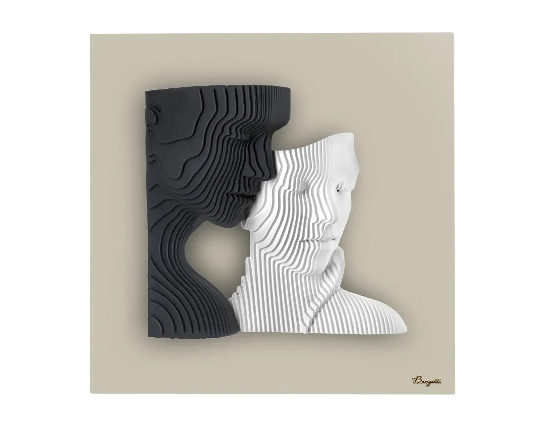 Quadro Visi Stilizzati Bongelli 50x50 Nocciola Bongelli