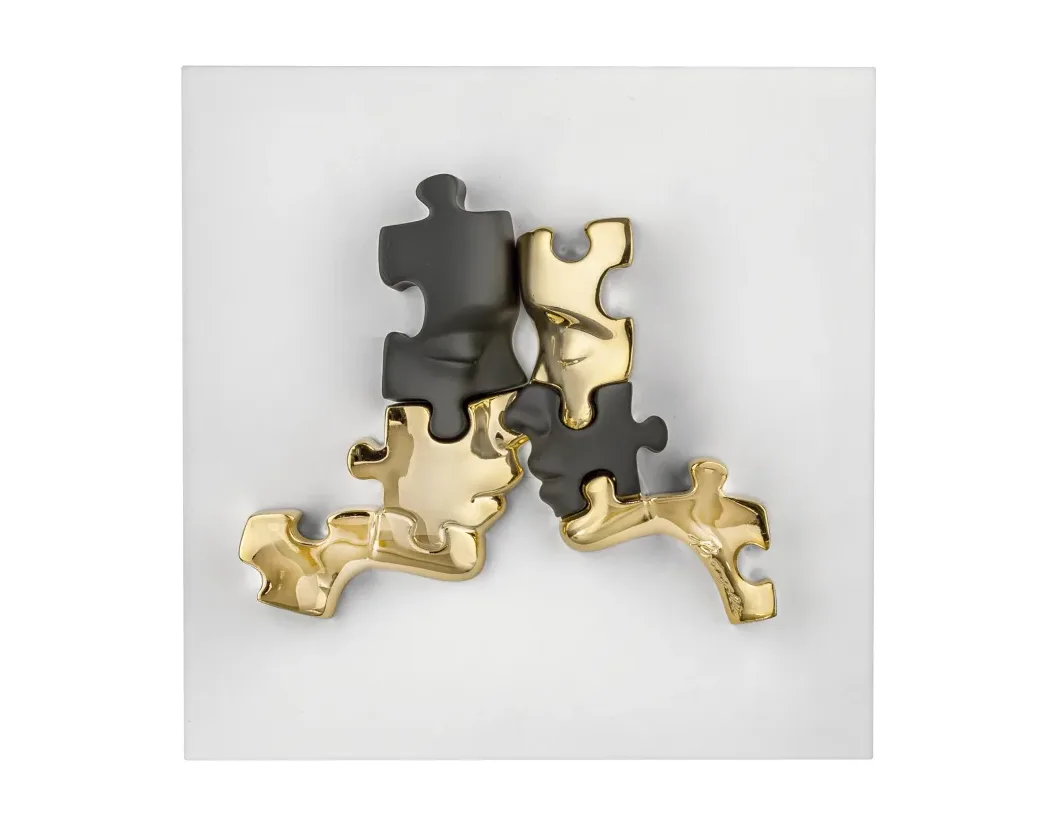 Quadretto Puzzle Visi Bongelli 15x15 Bianco Oro Bongelli