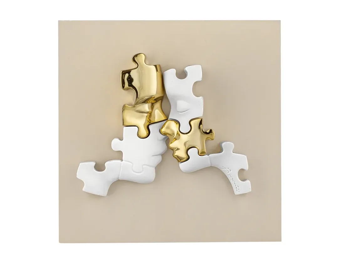 Quadretto Puzzle Visi 15x15 Bongelli Nocciola Oro Bongelli