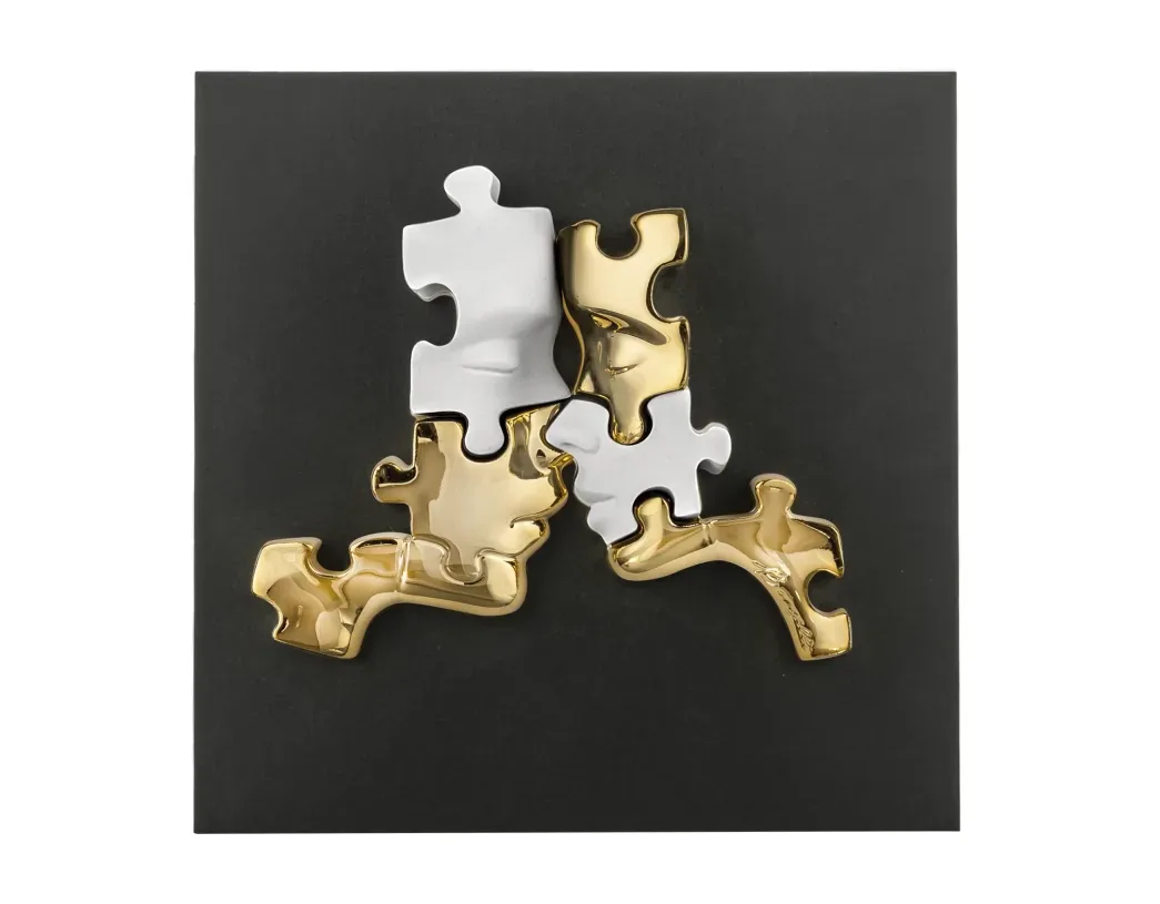 Quadretto Visi Puzzle Bongelli 15x15 Nero Oro Bongelli