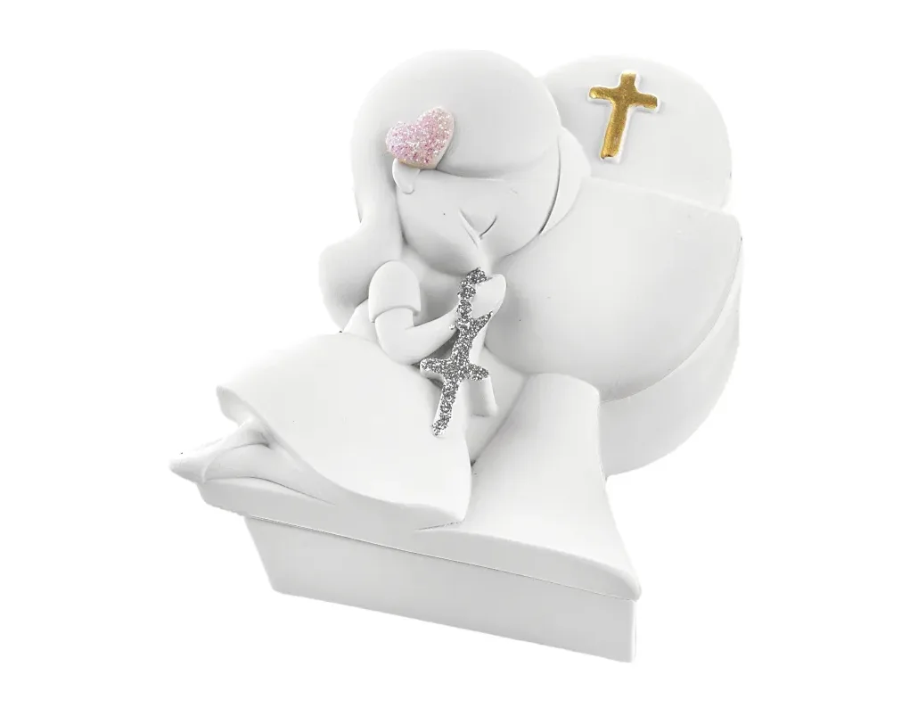 Scatolina Portagioie Comunione Bimba Bongelli Calice Bianca 8x8 Bongelli