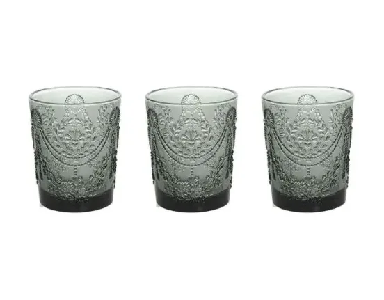 Set 3 Bicchieri Savoia Grigio in Vetro Tognana Tognana