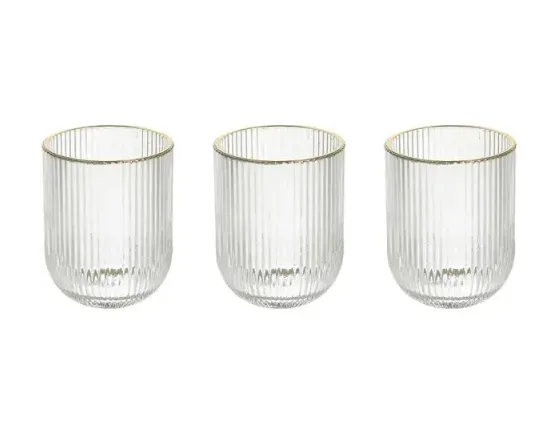 set 3 bicchieri eclipse filo oro Tognana