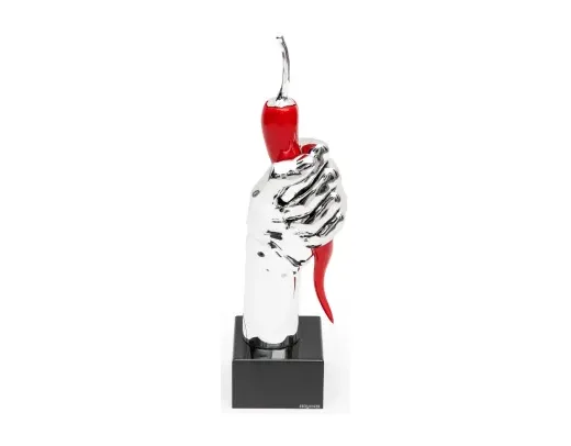 Mano sequenze colore argento con peperoncino rosso ... Sequenze